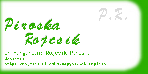 piroska rojcsik business card